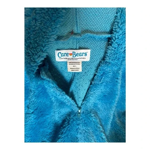 Care Bears Adult Onesie Hooded Costume Blue Sleepwear Romper - Picture 2 of 4